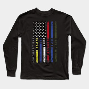 Corrections Dispatch Ems Hurse Firefighter Polige Military Long Sleeve T-Shirt